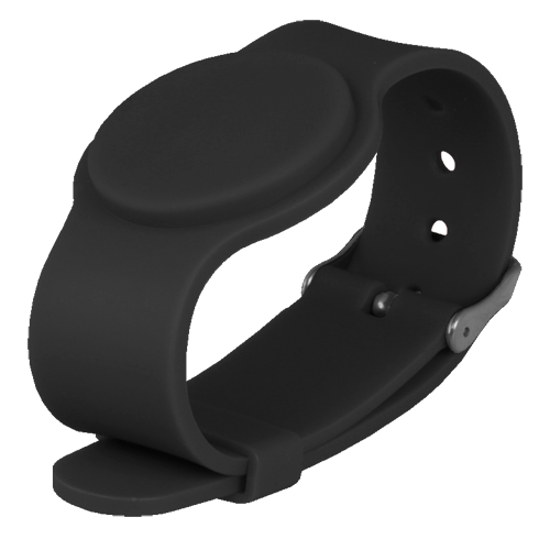 Bracciale di prossimità - ID per radiofrequenza - MF passivo | Massima sicurezza - Frequenza 13.56 MHz - Colore nero - Cinturino regolabile per punti