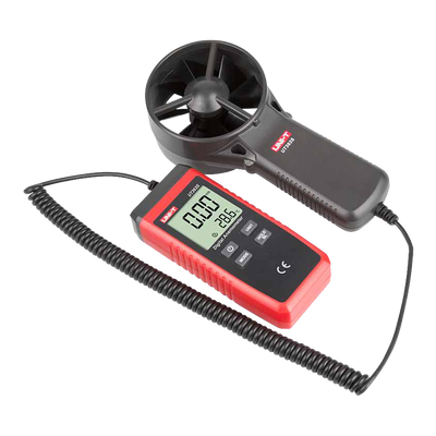 Anemometro di tipo split - Sensore di velocità del vento ad alta precisione - Sensore di temperatura - Spegnimento automatico - Valori Massimi, Minimi e Medi - Display LCD retroilluminato