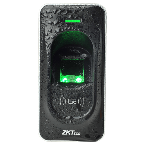 Lector de acceso - Acceso por huella y tarjeta MF - Indicador LED y acústico - RS485 - Compatible con ZK-INBIO - Apto para exterior IP65