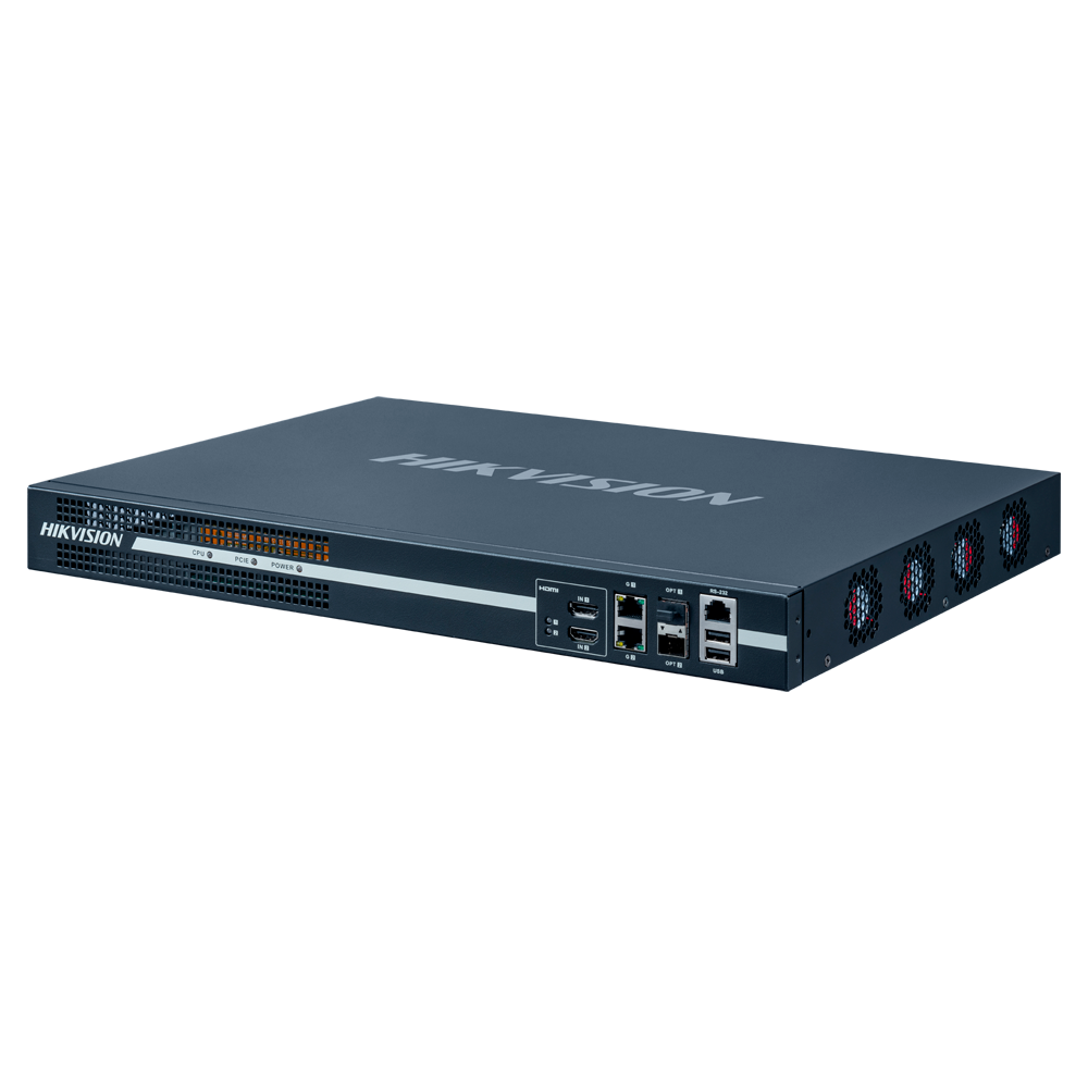 Decodificador Hikvision - 64 canales - Capacidad de decodificación hasta 32 MPx - 4 salidas HDMI 4K | 1 salida BNC - Alarmas | Audio - Compatible con ONVIF