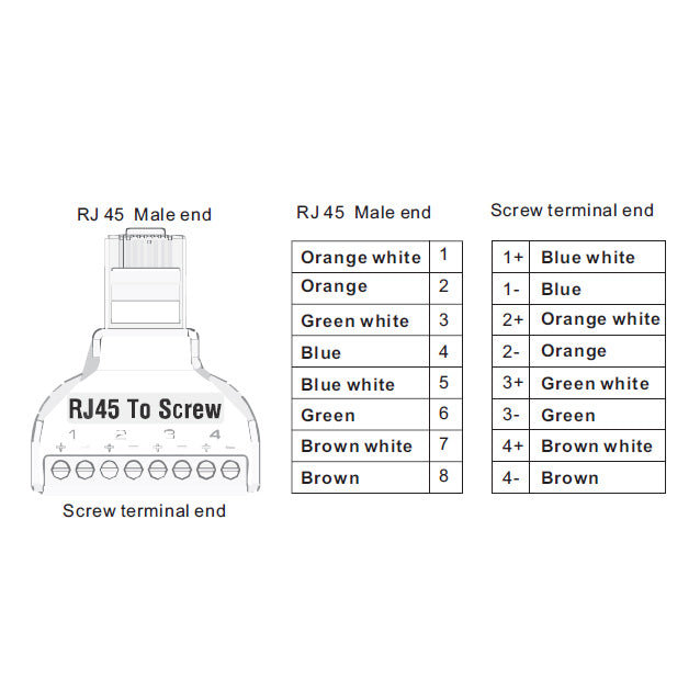 Adattatore di RJ45 a terminale - Connettore RJ45 maschio - 8 terminali