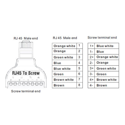 Adattatore di RJ45 a terminale - Connettore RJ45 maschio - 8 terminali