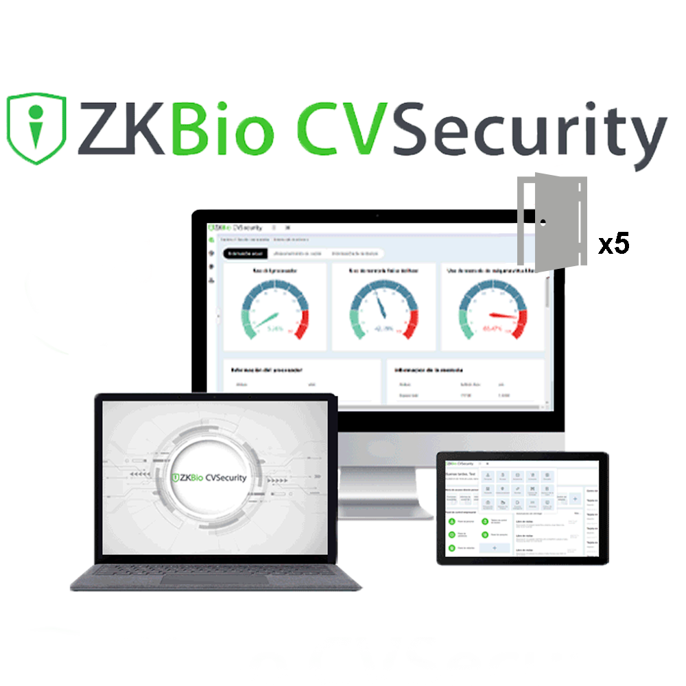 Licenza software per progetti - Modulo controllo accessi 5 porte - Architettura Server/Browser | App mobile - Collegamenti globali | Allarmi ed eventi via e-mail - Compatibile con dispositivi ZKTeco (Push/Pull) - Database professionale PostgreSQL