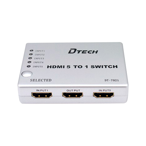 HDMI Switch - 5 ingresso HDMI - 1 uscite HDMI - Fino a 1080p - Lunghezza massima 20 m - Alimentazione DC 5 V