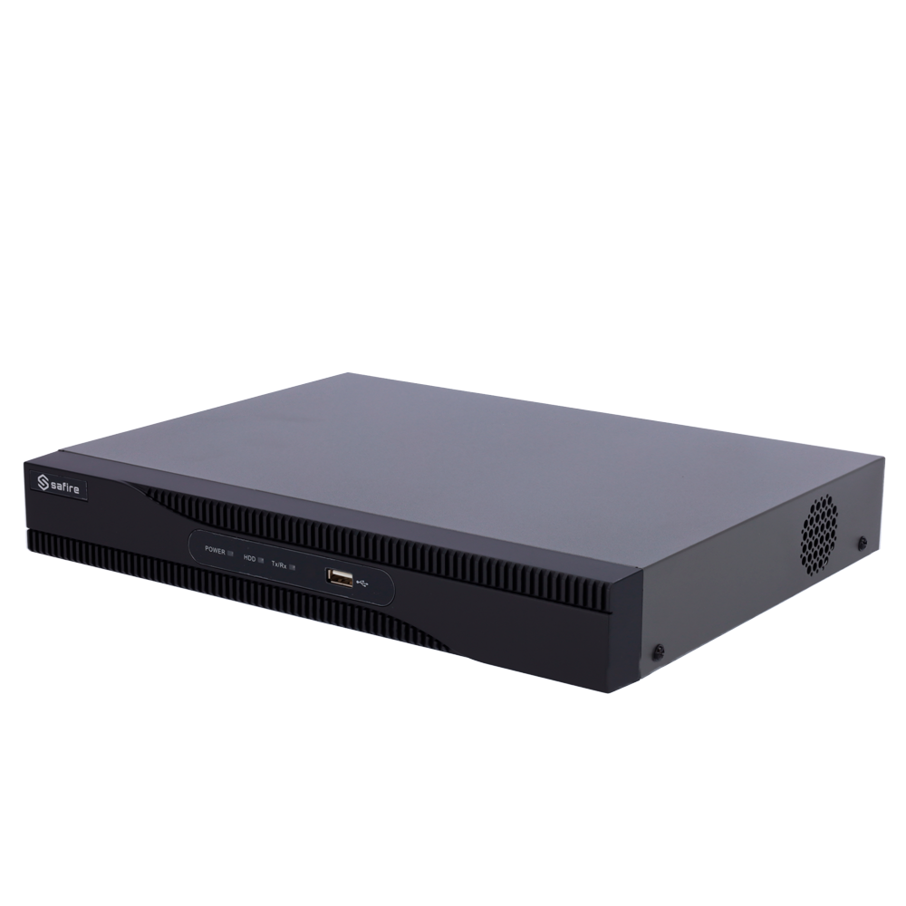 NVR per videocamere IP - 16 CH video - Compressione H.265+ - Risoluzione massima 8Mpx - Larghezza di banda 160 Mbps - Uscita HDMI 4K e VGA - Ammette 1 hard disk