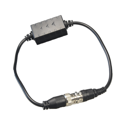 Isolatore di fonte d'alimentazione - Ottimizzato per video HDCVI - Installazione su cavo coassiale - Cavo 400 mm di lunghezza - Elemento passivo - Risposta in frequenza 0-65MHz