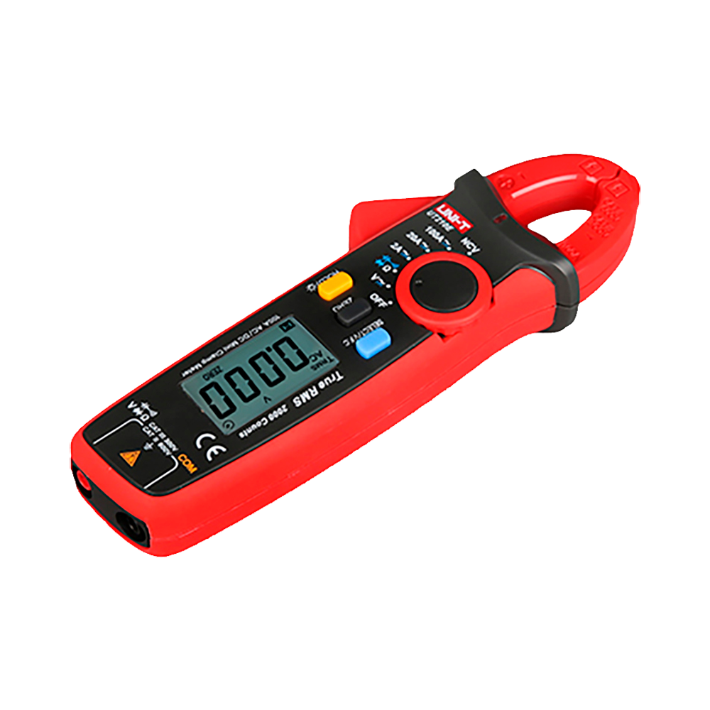 Mini clamp meter - LED display up to 2000 accounts - DC and AC measurement up to 600V and 200A - AC high accuracy with True RMS function - Resistance and capacitance measurement - Buzzer for continuity test