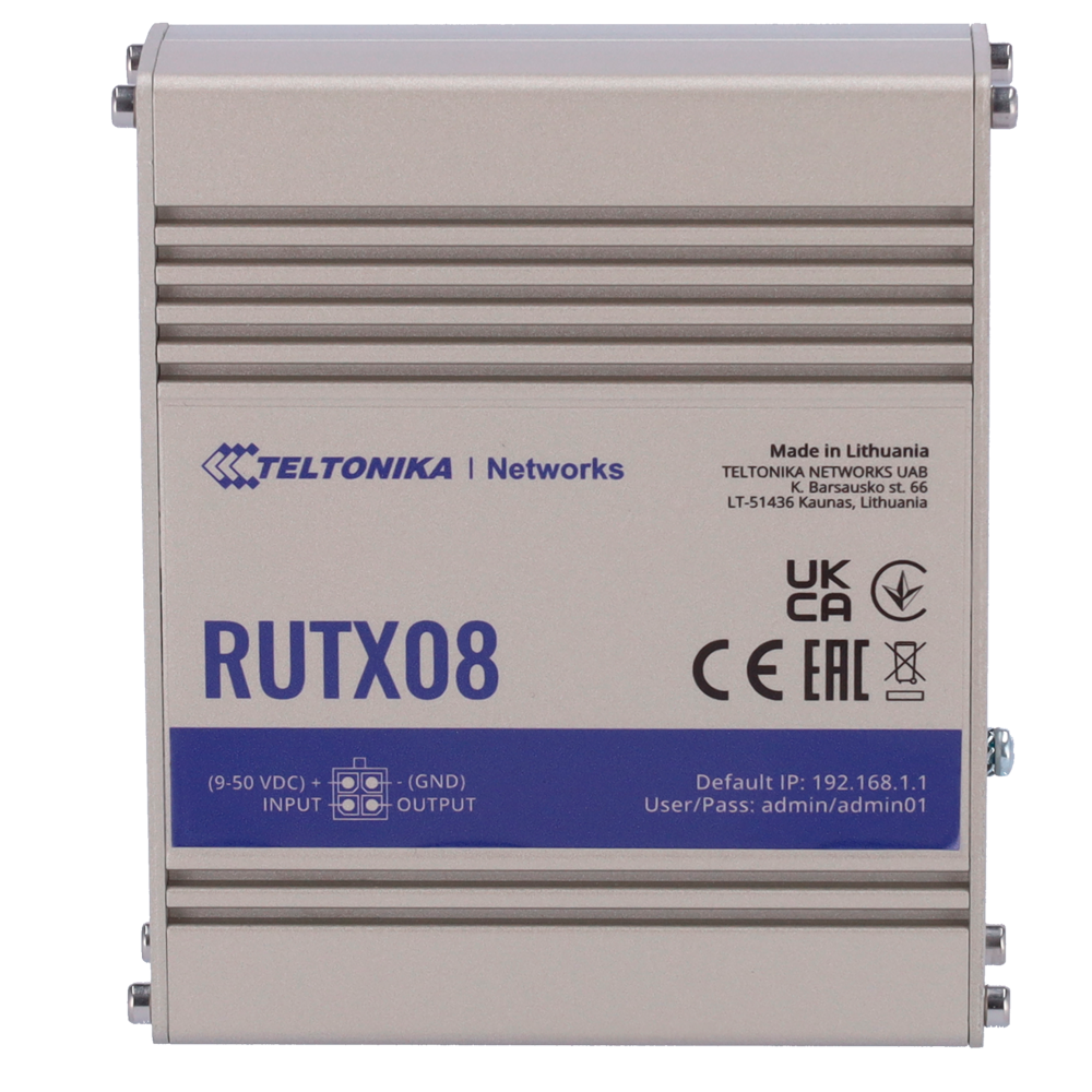 Teltonika Router Industriale - 4 porte Ethernet RJ45 Gigabit - USB 2.0 - Ingresso/Uscita Digitale - Alloggiamento in Alluminio