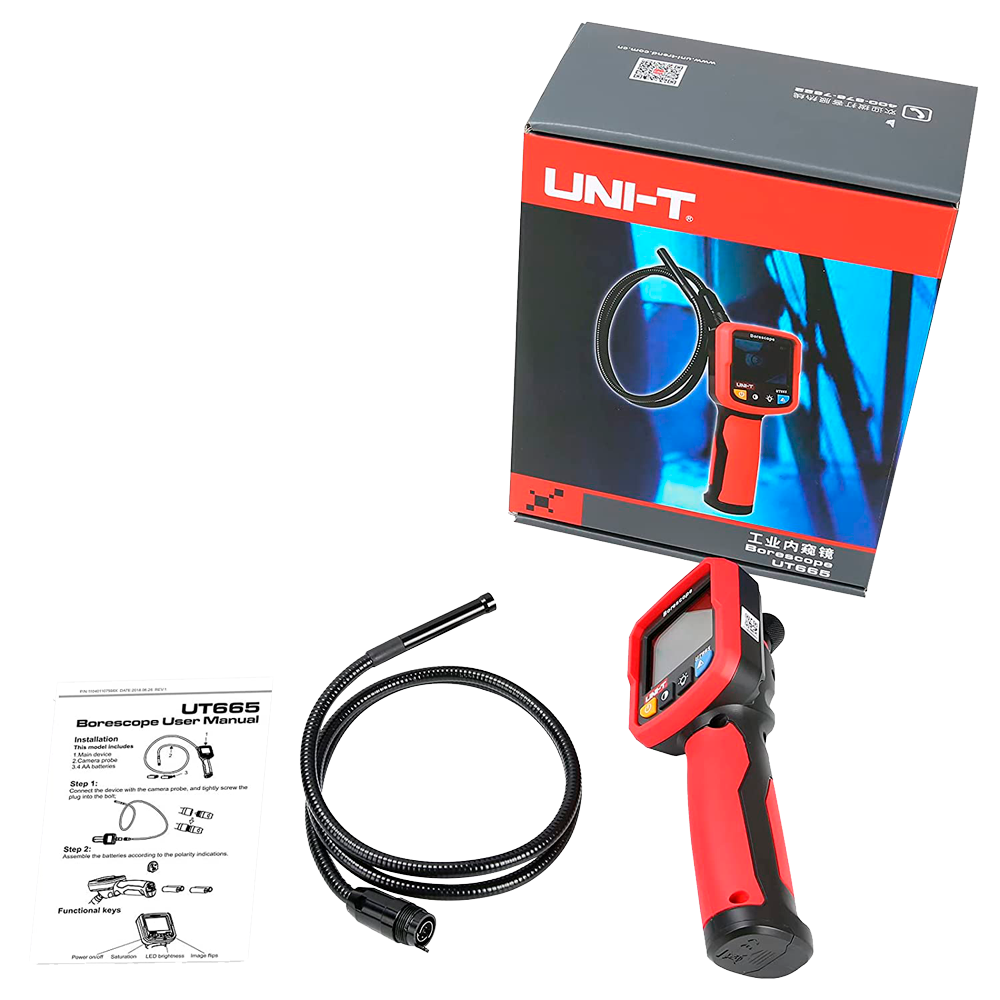 Boroscopio portatile - Sensore 640×480 - Lunghezza della sonda 1m - Display TFT 2.4" LCD