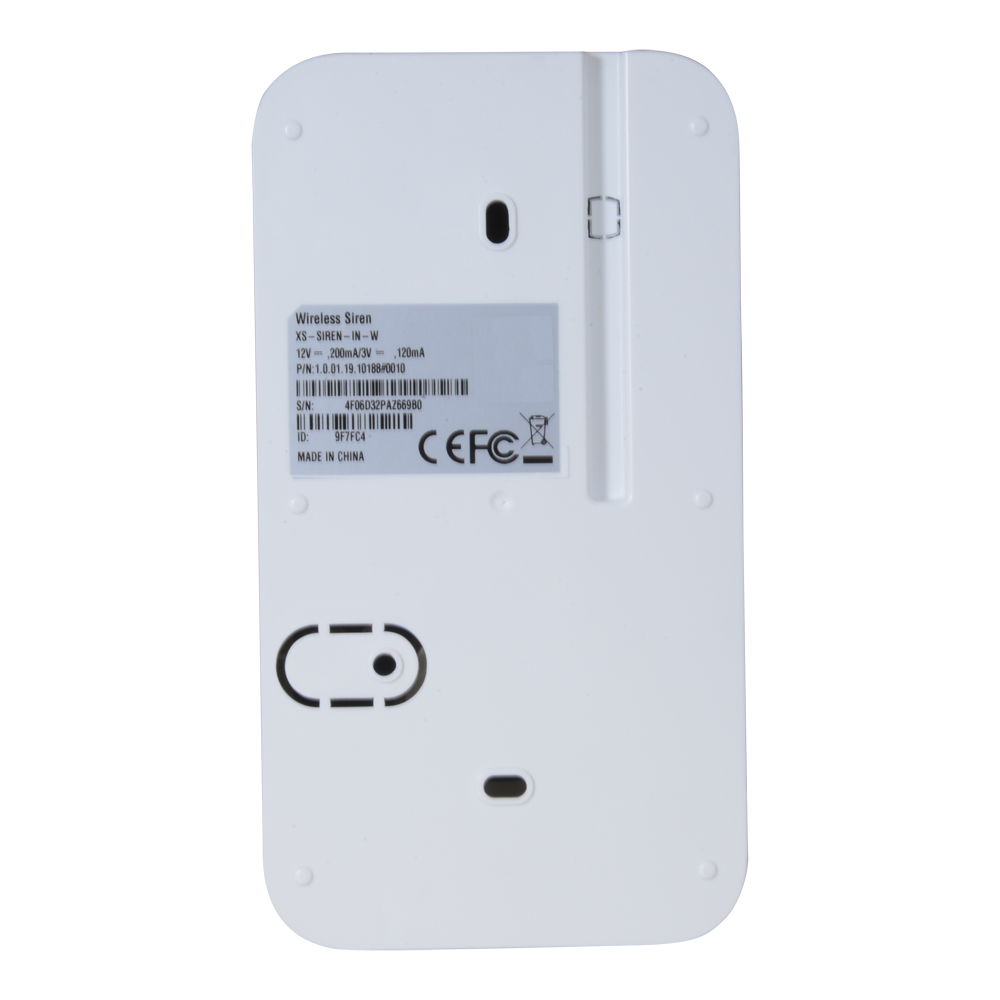 Sirena wireless Branded - Dispositivo a radiofrequenza 433MHz/886MHz - Intensità sonora 85dBa 1m - Distanza 150m - Spia luminosa rossa di avviso - 12VDC / 4xCR123 3V