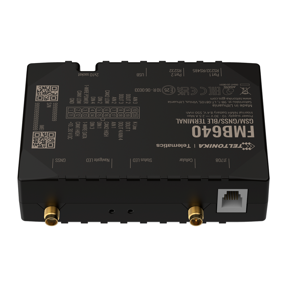 Tracker professionale per veicoli - Collegamento del cablaggio interno - Installazione occulta sotto il cruscotto - 2G - Dual-SIM | Lettura del tachigrafo per mezzi pesanti - Ingressi e uscite D/A | Lettura del CAN bus