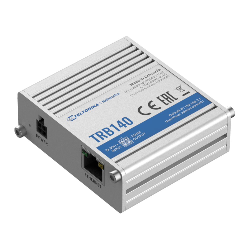 Teltonika Gateway 4G Industrial - 4G Cat 4 / 3G / 2G - Porta Ethernet RJ45 10/100/1000Mbps - Design compatto - Connettore Micro USB