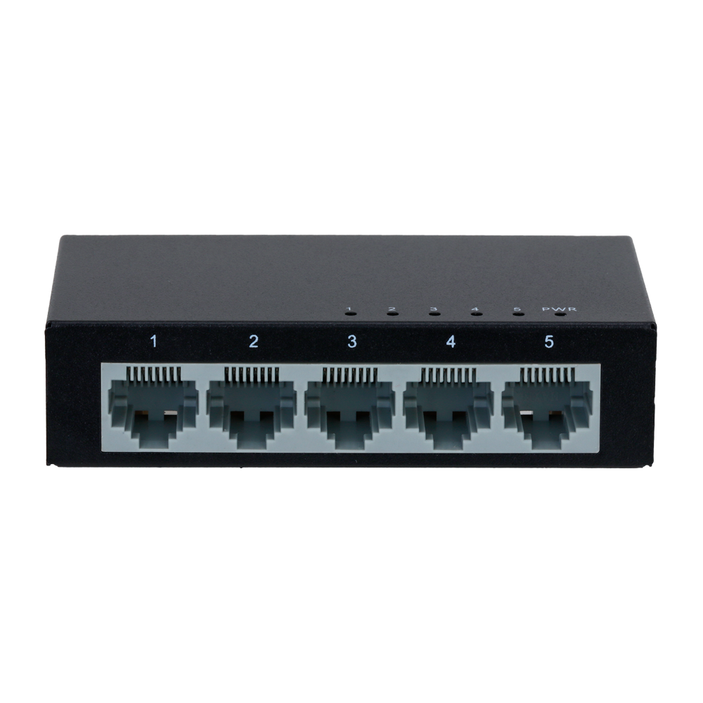 Switch Branded Fast Ethernet - 5 puertos RJ45 - Velocidad 10/100Mbps - Buffer mejorado para transmisión de video - Plug and Play - Carcasa Metálica para mayor robustez