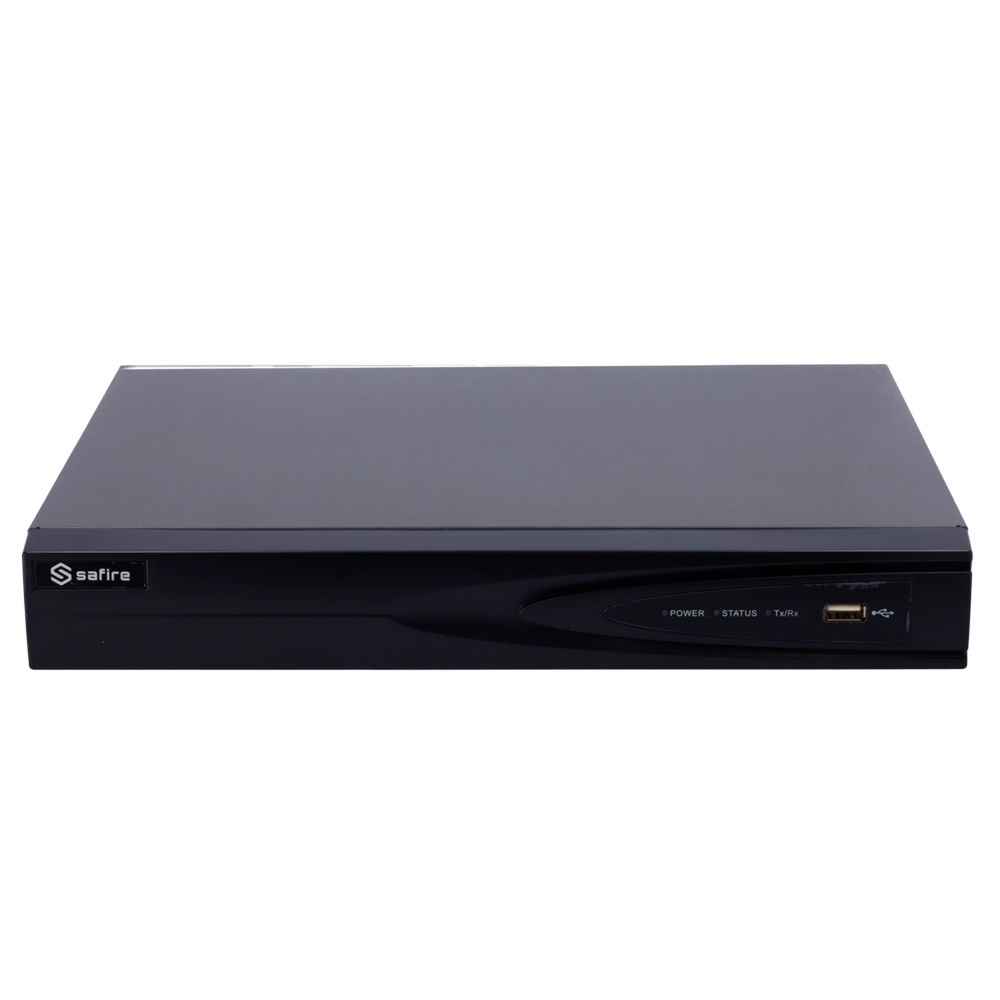 Videograbador Safire 5n1 - Audio sobre cable coaxial / Alimentación PoC - 4CH HDTVI/HDCVI/HDCVI/AHD/CVBS/CVBS/ 4+2 IP - 8 Mpx (8FPS) / 5 Mpx (12FPS) - Salida HDMI 2K y VGA - Rec. Facial y Truesense