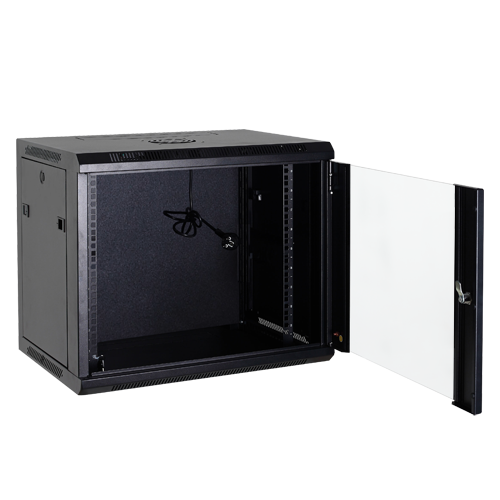 Armadio rack a parete - Fino a 4U rack da 19" - Fino a 60 Kg di carico - Con ventilazione e passacavi - Ventilatore incluso - Ciabatta da 6 prese incluida