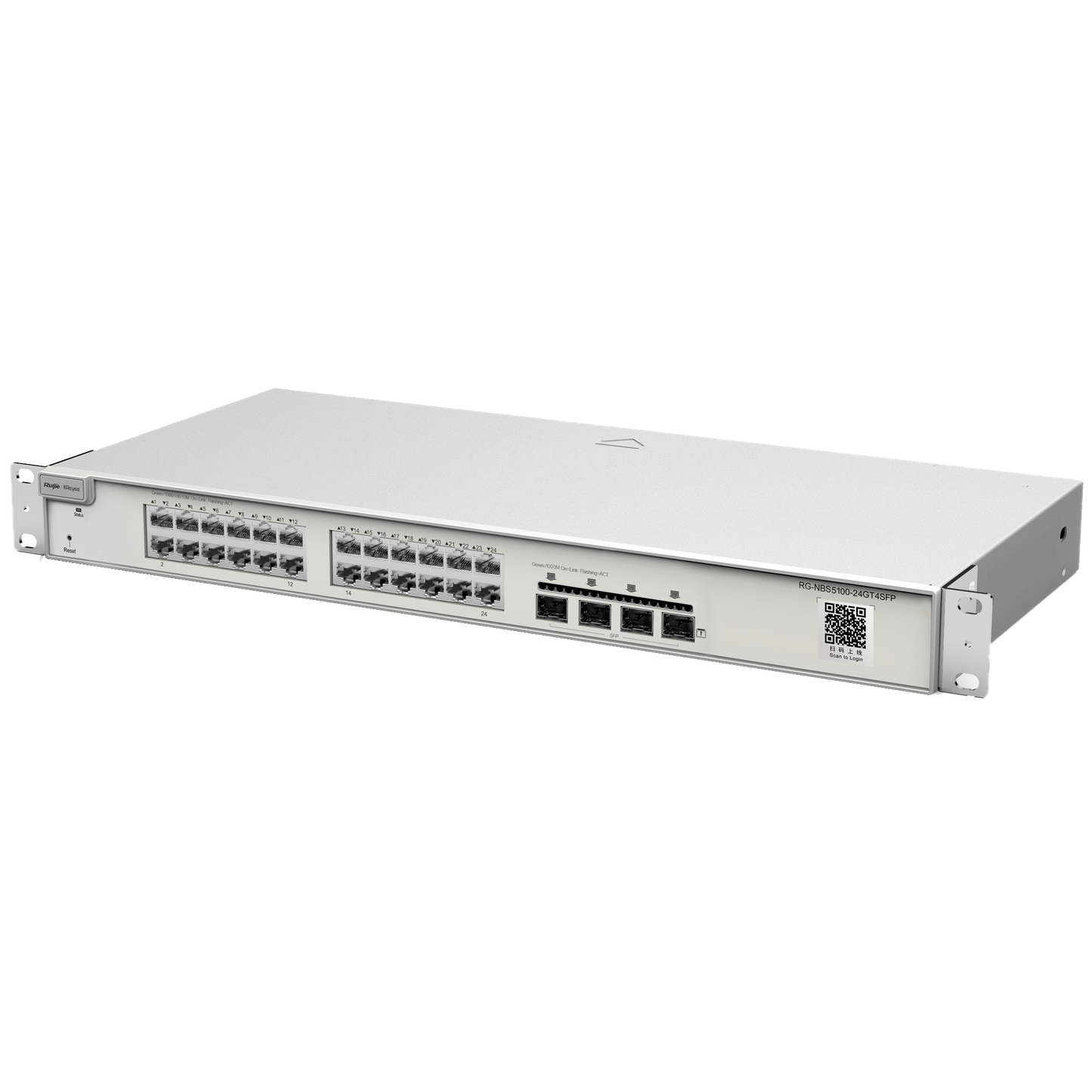 Reyee Switch Cloud Layer 2+ - 24 puertos Gigabit RJ45 - 4 puertos Gigabit SFP - LAG estático/DHCP Snooping/IGMP Snooping/Duplicación de puertos - VLAN/Aislamiento de puertos/STP/RSTP/ACL/QoS - Servidor DHCP/Rutas estáticas
