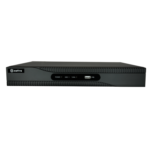 Videoregistratore 5n1 Safire H.265+ - Risparmia spazio e larghezza di banda - 4 CH HDTVI / HDCVI / AHD / CVBS / 1 IP - 4Mpx LiteHDTVI/1080p (12FPS) - Uscita HDMI Full HD, VGA e BNC (CVBS) - Allarmi (4/1) | 1 CH audio / 1 HDD
