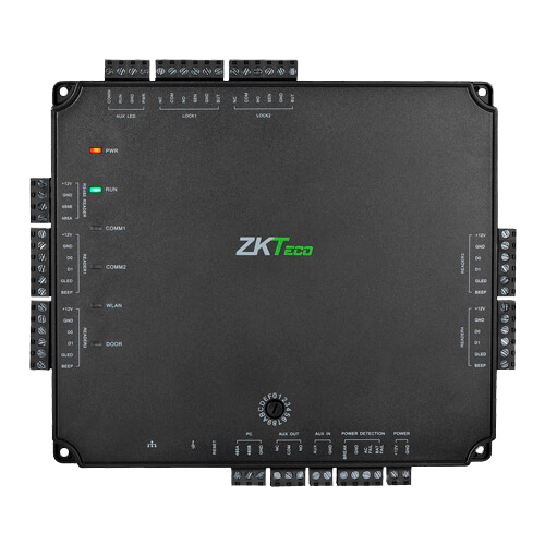 Controller di accesso PoE - Accesso con scheda o password - TCP/IP | Connessione con controller slave - 4 lettori per Wiegand | 4 lettori per OSDP - Uscita relè per 2 porte - Software ATLAS Series integrato e app mobile