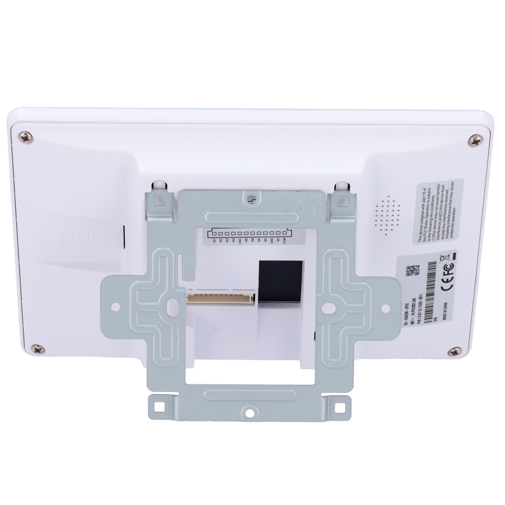 Monitor per Videocitofoni - Schermo TFT di 7" - Audio bidirezionale e chiamate tra dispositivi - TCP / IP e 2 fili - Slot MicroSD | 6 Entrate allarme - Montaggio in superficie