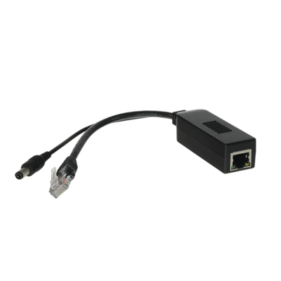 PoE Splitter
 - Per telecamere IP no PoE
 - Ingresso RJ45 (PoE)
 - Uscita RJ45 e jack
 - Potenza max 25 W / DC 12 V
 - PoE IEEE802.3af / PoE IEEE802.3at