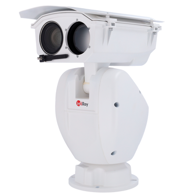 Telecamera termica PTZ a doppio spettro InfiRay serie PT4 - Sensore termico 1280x1024 VOx non raffreddato 12μm - Sensibilità termica ≤40mK (@25°C,F#1.0,25Hz) - Sensore visibile 1/1.8" 4Mpx CMOS - Ottica termica 75mm - Ottica visibile 6~300mm (zoom 50X)