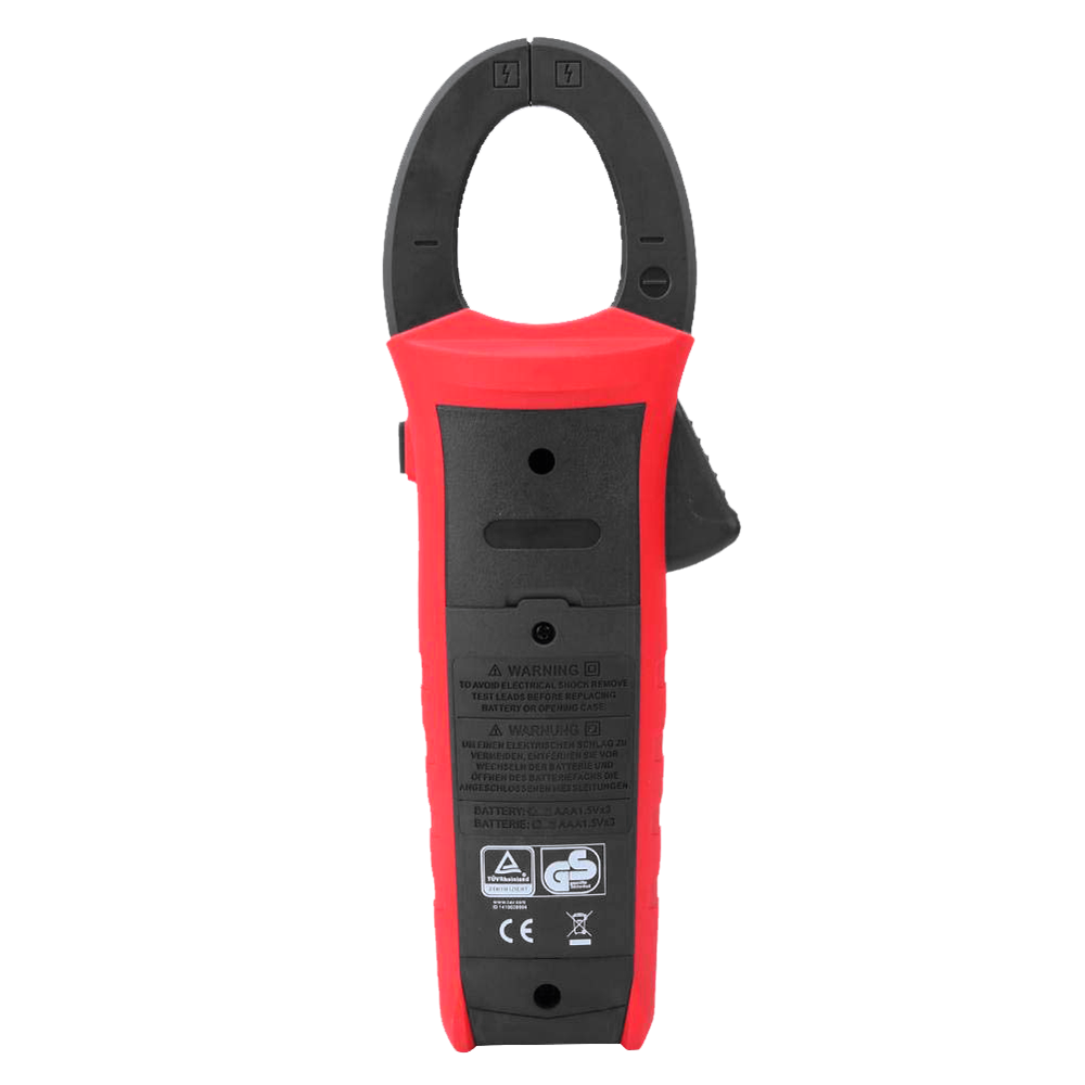 Current clamp - LED display up to 6000 counts - Intensity measurement in DC and AC up to 600A - Voltage measurement AC and DC 1000V - High precision in AC with True RMS function - Resistance measurement, frequency capacity - Temperature measurement