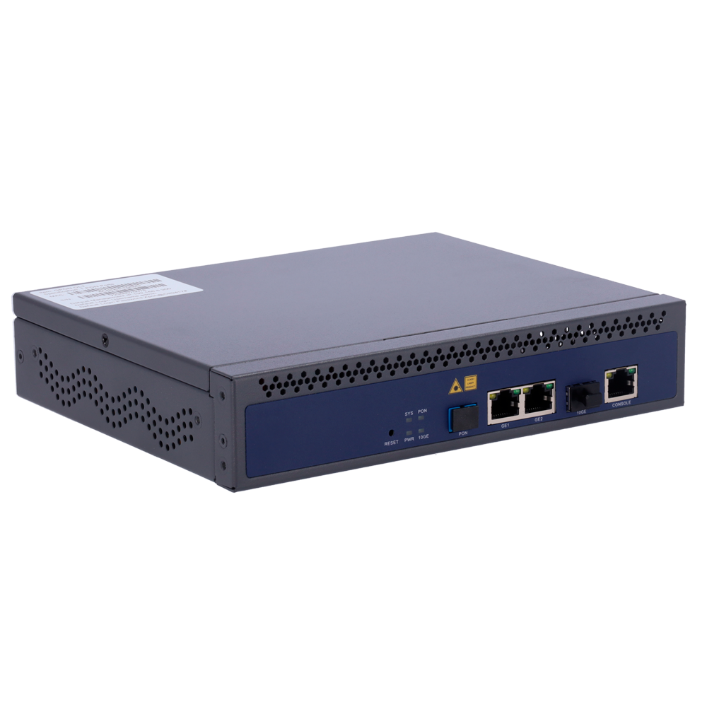 White Label OLT 1 Porta PON - Splitting fino a 128 ONT - Velocità di upload/download 1,25Gbps/2,5Gbps - Distanza di trasmissione fino a 20Km - 2 Porte RJ45 e 1 Porta SFP+ 10Gbps - Porta Console