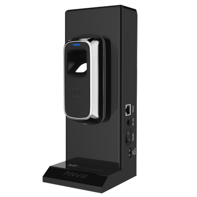 KIT demo controllo acceso ANVIZ - Impronte digitali e scheda EM-RFID - 2.000 registrazioni / 50.000 registri - TCP/IP, RS485, miniUSB, Wiegand Anviz - Include supporto personalizzato e serratura - ANVIZ CrossChex incluso