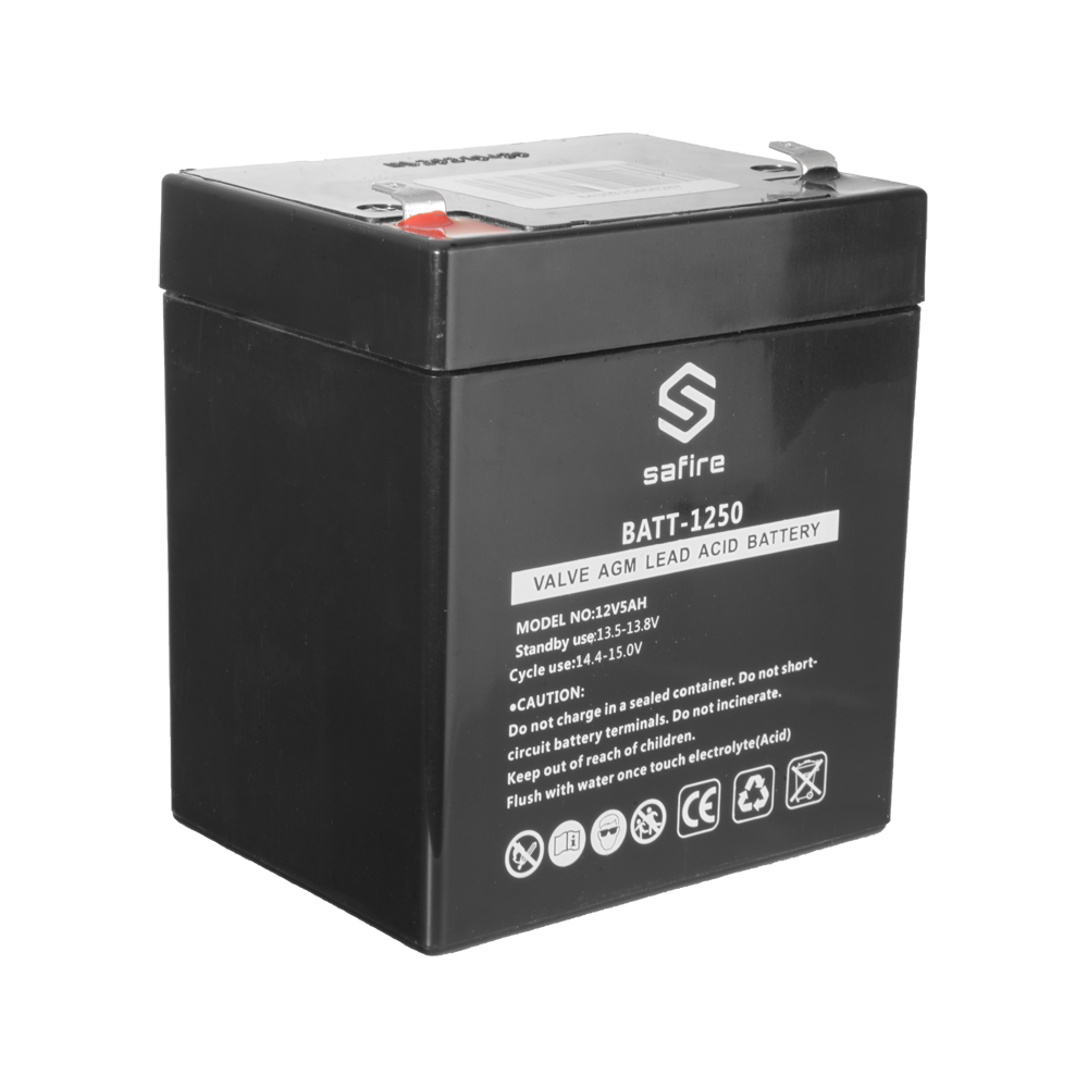 Batteria ricaricabile - Tecnologia piombo-acido AGM - Voltaggio 12 V - Capacità 5.0 Ah - 105 x 90 x 70 mm / 1630 g - Per backup o uso diretto