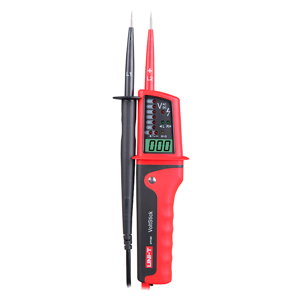 Pen voltage meter with LCD display - AC and DC voltage measurement - Acoustic warning and visible LED for continuity - Waterproof IP65 - Continuity test - Neutral or live cable indicator