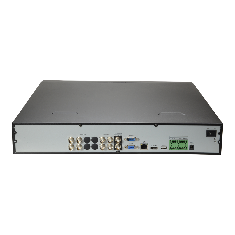 Videoregistratore digitale HDCVI - 4 CH HDCVI / 4 CH audioP - 1080P (12FPS) /720p (25FPS) - Entrate/Uscite allarmi - Uscita VGA, HDMI Full HD - Ammette 2 hard disk
