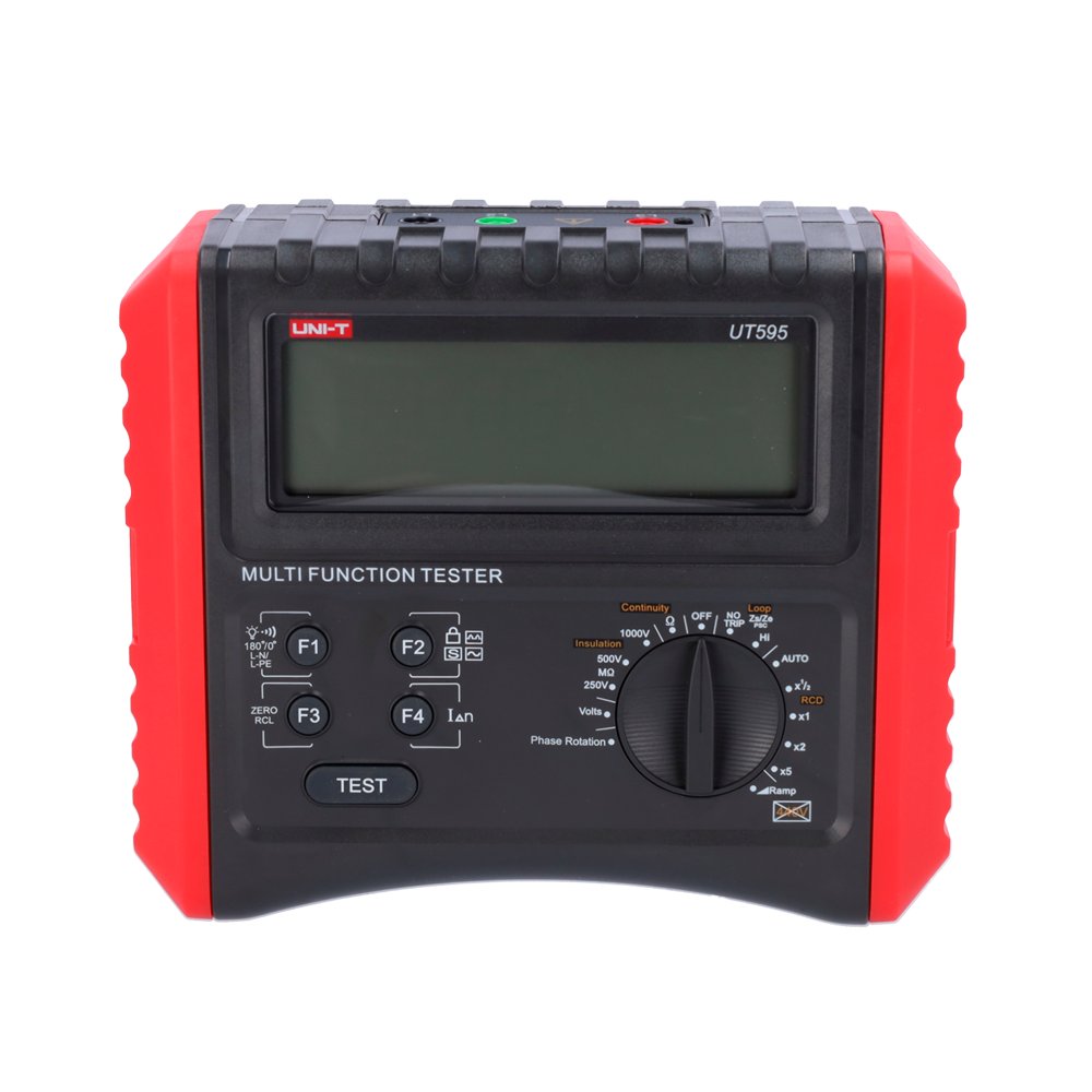 Misuratore di installazioni multifunzione - Display LCD da 9999 conteggi - Misura della resistenza di isolamento e della continuità - Misura dell'impedenza di linea e di loop - Test RCD | Test RCD a rampa - Tester di sequenza delle fasi