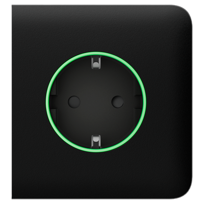 Protezione laterale per smart plug tipo F - Compatibile con AJ-OUTLETCORE-SMART - Indicatore LED sullo stato della presa e sul consumo di energia - Pulsante touch per il controllo manuale - Retroilluminazione a LED - Colore nero