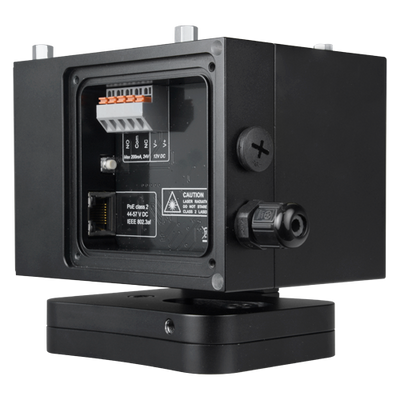 Rivelatore laser esterno GJD - Tecnologia Laser di grande portata - Campo di rilevamento regolabile fino a 500 m - Elevata affidabilità e precisione - Alimentazione 12 VDC / PoE IEEE 802. 3af - Uso esterno