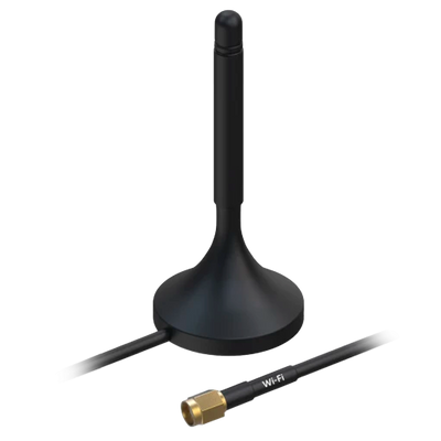 Teltonika - Antena Magnética WiFi - Frecuencia 2400~2500 MHz  - Conector RP SMA Macho - Impedancia 50 ohmios - Cable RG174 3 metros de longitud