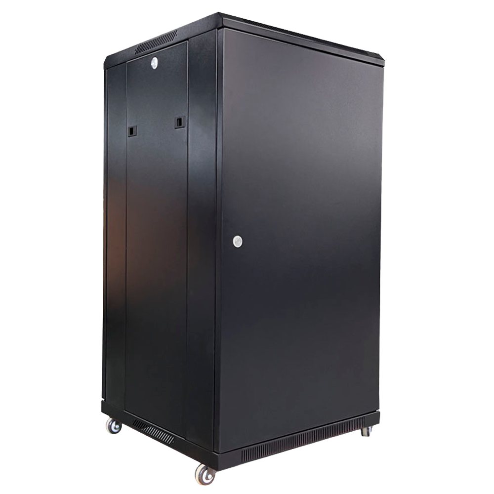 Armadio rack per pavimento - Fino a 22U rack da 19" - Fino a 800 Kg di carico - Con ventole e passacavi - 2 ventole, 2 vassoi e PDU 6 prese - Fornito assemblato