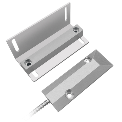 Contatto magnetico - Adatto per l'installazione in metallo - Tecnologia di rilevamento reed - Sistema di connessione a 2 filo - Resistenza agli urti meccanici ed elettrici - Supporto per l'installazione a L