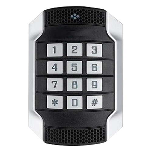 Lector de acceso - Acceso mediante PIN y tarjeta MF - Indicador LED y acústico - Wiegand 26/34 - Compatible con Safire - Apto para exterior IP65, IK10