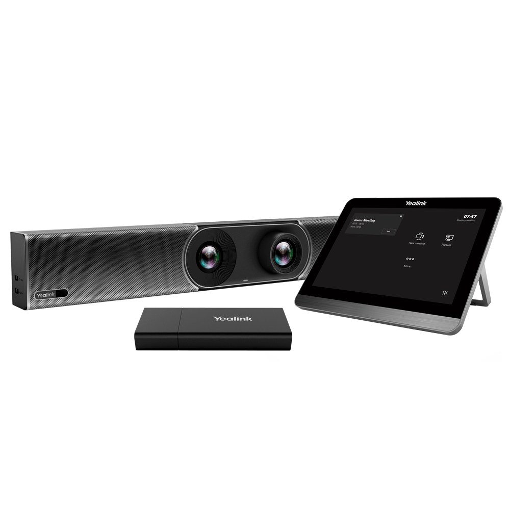 Yealink Videoconferenza All in One - Camera 8MP - Angolo di visione 120º - 8 microfoni integrati - Altoparlante integrato - Compatibile con Teams o Zoom