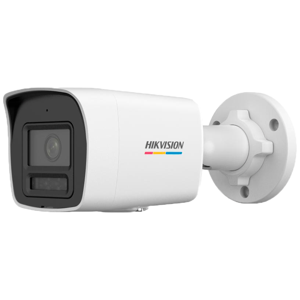 Hikvision - Telecamera Bullet IP gamma Value - Risoluzione 4 Megapixel (2560x1440) - Ottica 2.8 mm | ColorVu | MicroSD - Luce ibrida (IR+bianca) 30 m | PoE IEEE802.3af - Rilevamento del movimento 2.0 | IP67