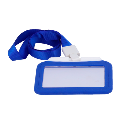 Porta-tarjetas - Disposición Horizontal - Láminas de plástico protectoras - Fabricado en silicona - Color azul