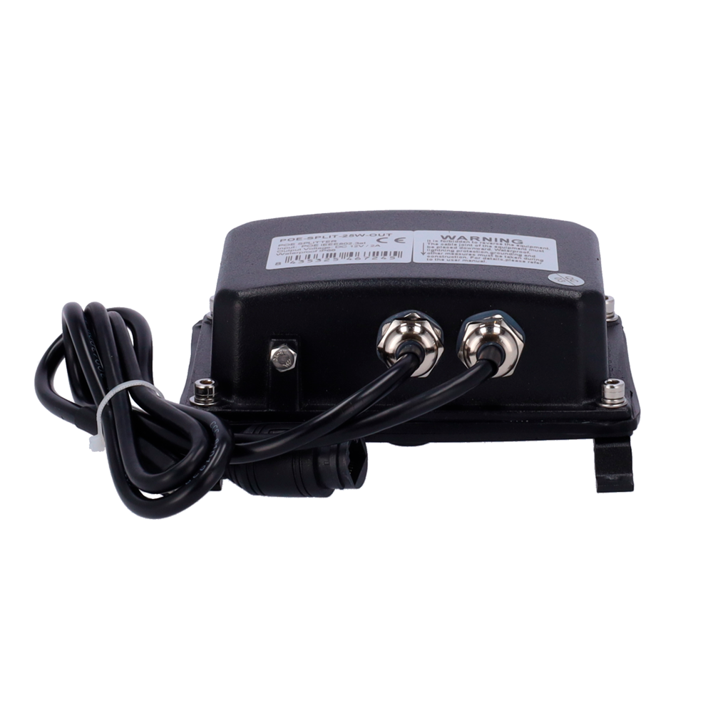 Convertidor PoE - Para focos de infrarrojos - Entrada PoE IEEE802.3af - Salida 25 W / DC 12 V/ 2A - Cable Cat 5e de 45 cm - IP66