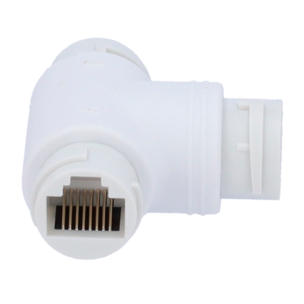 Adaptador RJ45 - Conector entrada RJ45 hembra - Conector salida 2 RJ45 hembra - Compatible UTP  - IP66 - Color blanco