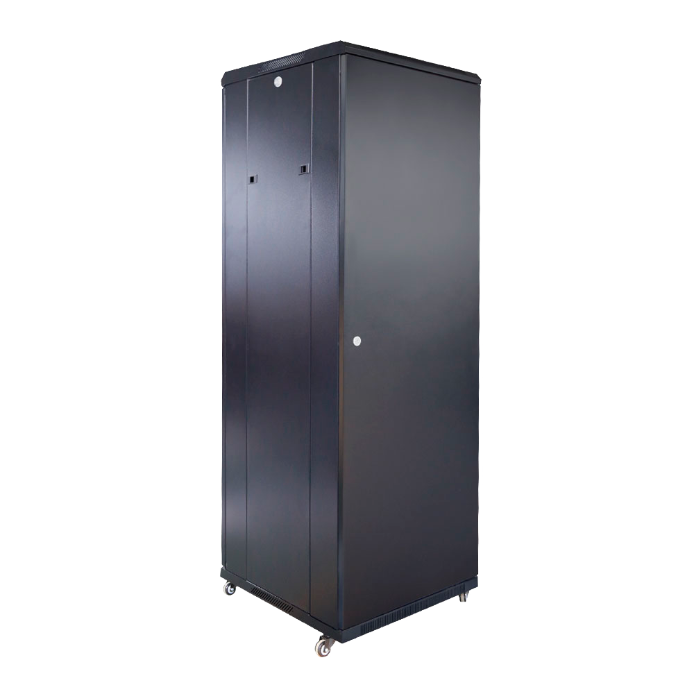 Armadio rack per pavimento - Fino a 37U rack da 19" - Fino a 800 Kg di carico - Con ventole e passacavi - 2 ventole, 2 vassoi e PDU 6 prese - Fornito assemblato