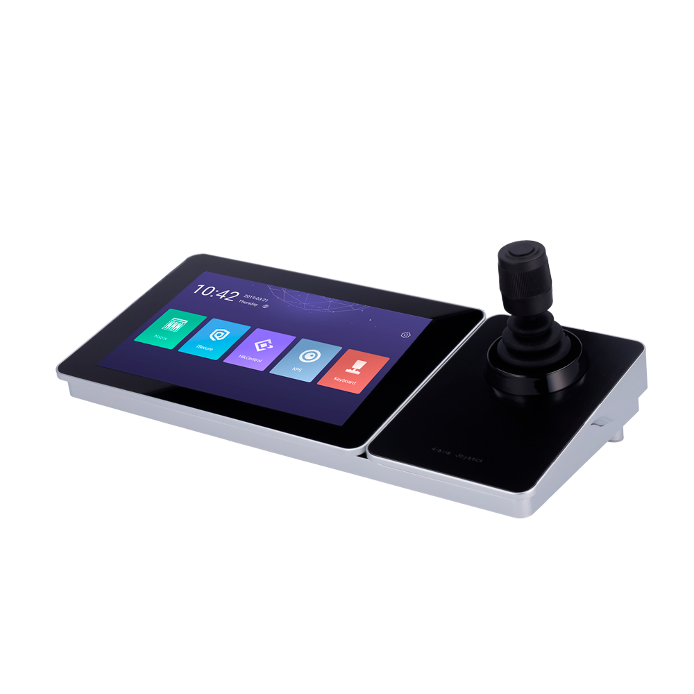 Tastiera IP Hikvision - Doppia interfaccia: diretto o rete - Monitor LCD TFT 10.1" - Rete per IP con conettore RJ45 - Joystick 4 assi - Cattura delle immagini in locale per USB