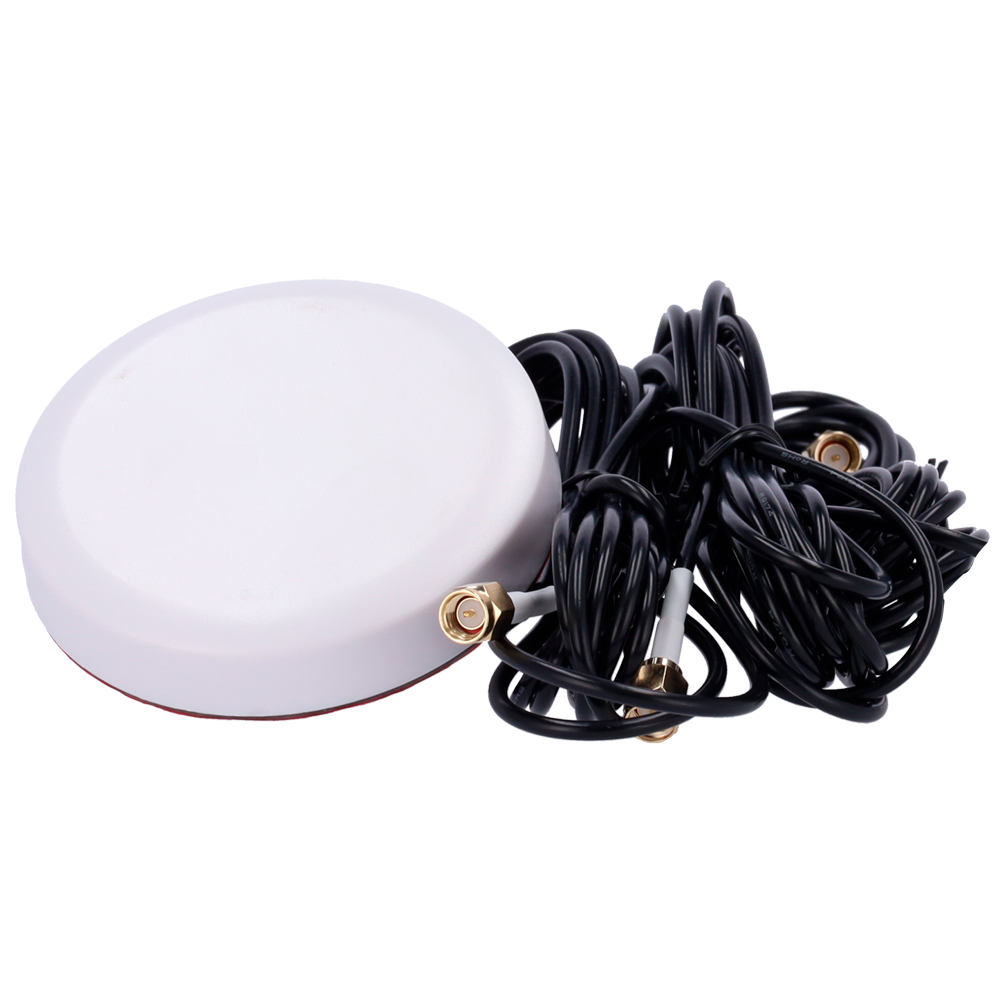 Antenna 4G con GPS e Wi-Fi - Frequenza 824-2700MHz - Connettore Maschio SMA - Montaggio sul tetto del veicolo - Guadagno 4G 3dBi / Wi-Fi 3dBi / GPS 25dBi - Cavo RG174 3 metri di lunghezza