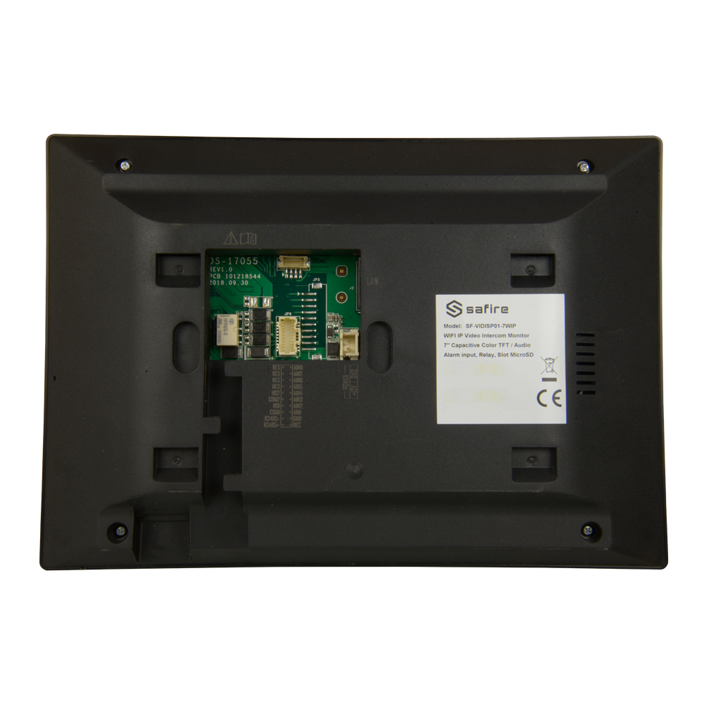 Monitor para Videoporteros - Pantalla TFT de 7" - Audio bidireccional - TCP/IP, SIP - Ranura para tarjeta MicroSD hasta 32GB - Montaje en superficie