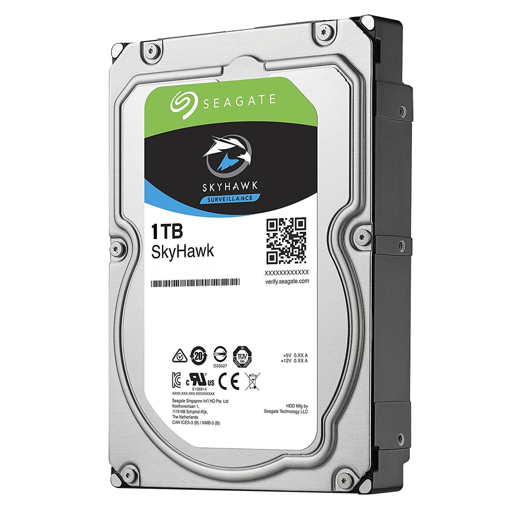 Disco duro Seagate Skyhawk - Capacità 1 TB - Interfaccia SATA 6 GB/s - Modello ST1000VX001 - Speciale per Videoregistratori - Da solo o installato su DVR