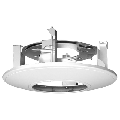 recessed ceiling mounting - For dome cameras - Made of aluminum - White color - Compatible with Hiwatch Hikvision - Cable gland