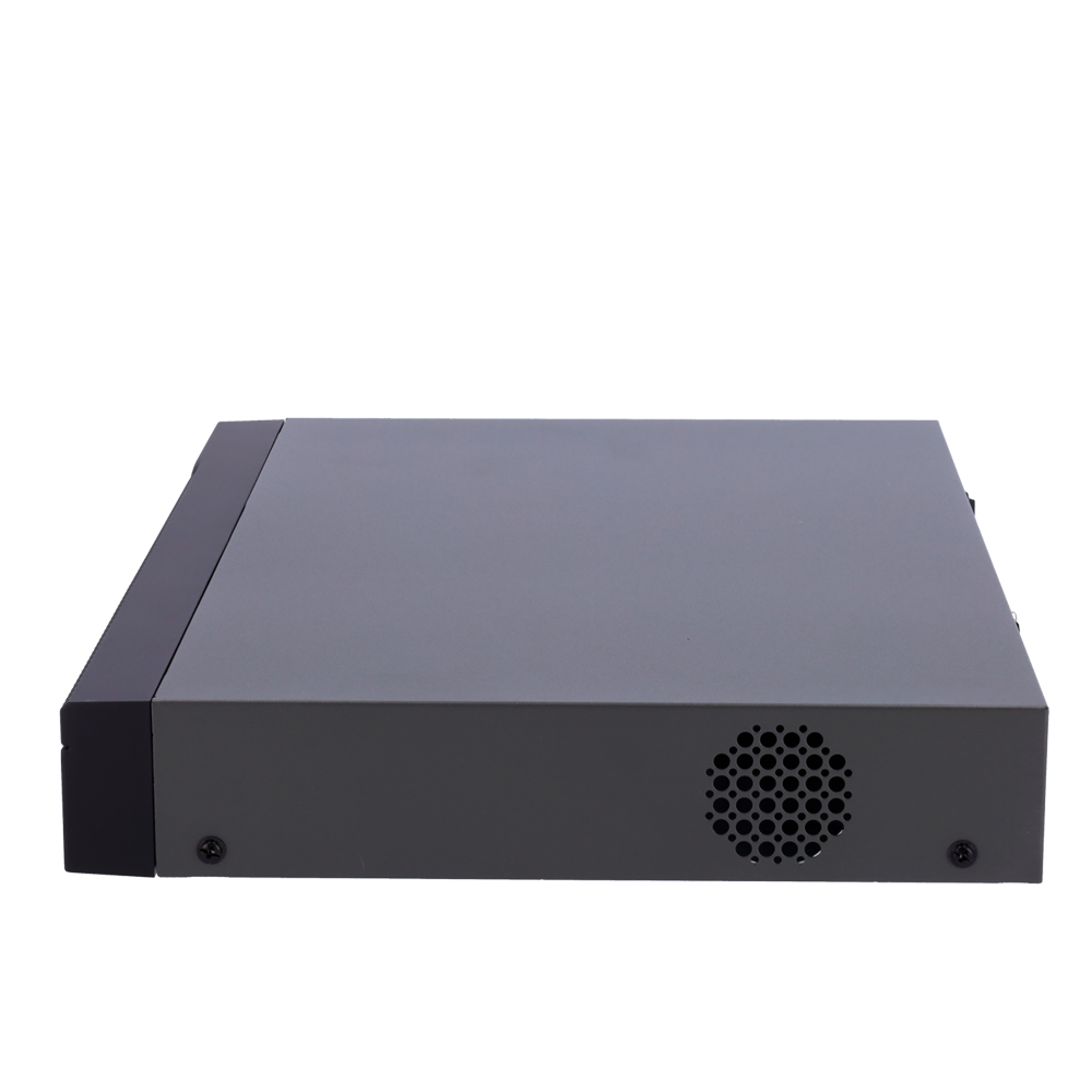 NVR per videocamere IP - 16 CH video - Compressione H.265+ - Risoluzione massima 8Mpx - Larghezza di banda 160 Mbps - Uscita HDMI 4K e VGA - Ammette 1 hard disk